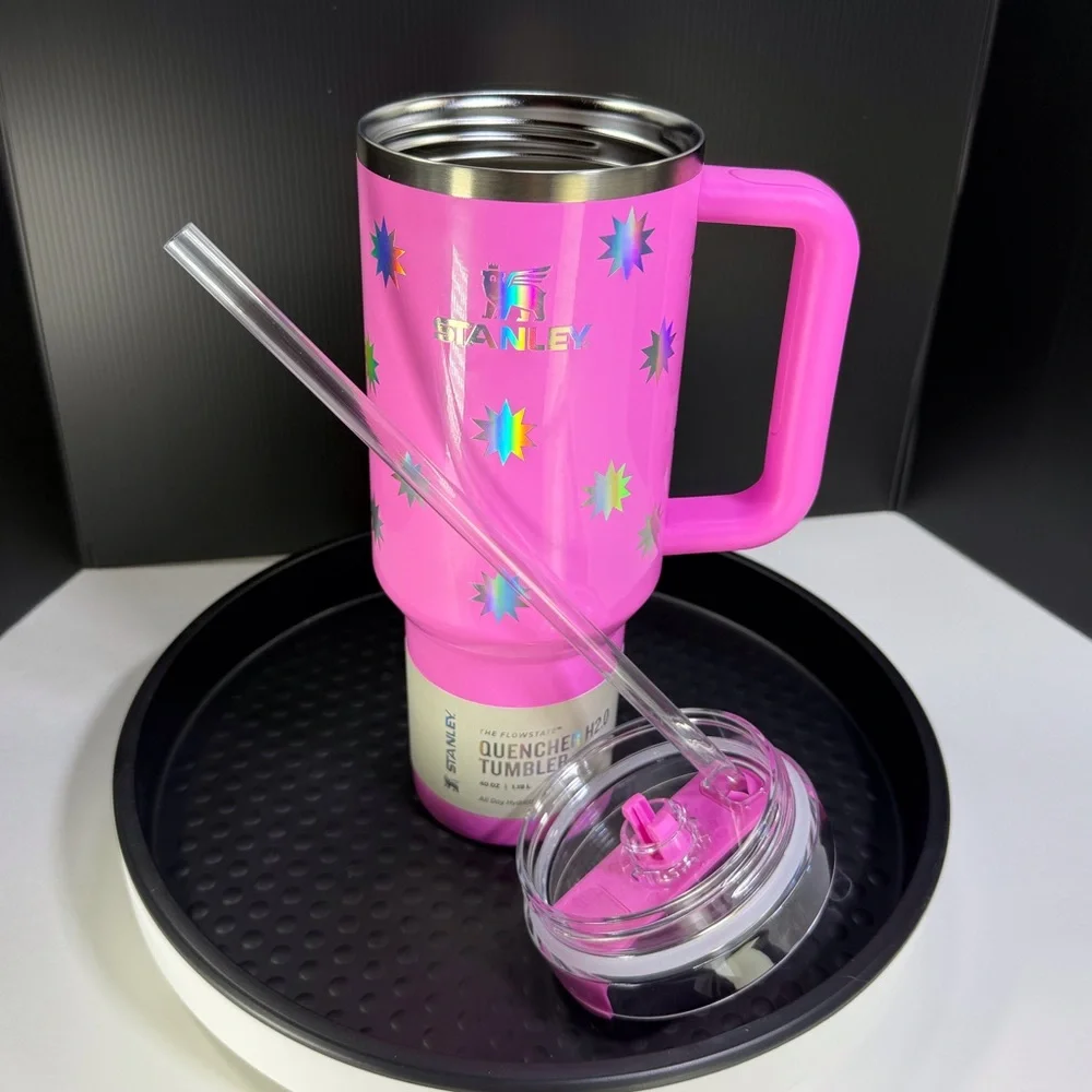 Stanley 40 Oz H2.0 Flowstate Quencher Tumbler Popsicle Pink Starburst - Picture 5 of 9